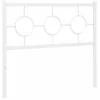 Image de vidaXL Tête de lit de Remplacement Métal, Tête de Lit avec Pieds, Meuble de Chambre à Coucher, Accessoire de Lit Simple, Tête de Cadre de Lit, Blanc 100 cm