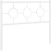 Image de vidaXL Tête de Lit Métal, Tête de Lit avec Pieds, Meuble de Chambre à Coucher, Accessoire de Lit Simple, Tête de Cadre de Lit, Blanc 100 cm