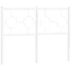Image de vidaXL Tête de Lit Métal, Tête de Lit avec Pieds, Meuble de Chambre à Coucher, Accessoire de Lit Double, Tête de Cadre de Lit, Blanc 120 cm