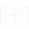 Image de vidaXL Tête de lit de Remplacement Métal, Tête de Lit avec Pieds, Meuble de Chambre à Coucher, Accessoire de Lit Double, Tête de Cadre de Lit, Blanc 150 cm