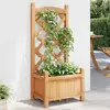 Image de vidaXL Jardinière avec treillis marron bois massif de sapin