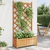 Image de vidaXL Jardinière avec treillis marron bois massif de sapin