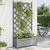 Image de vidaXL Jardinière avec treillis gris bois massif de sapin