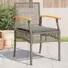 Image de vidaXL Chaises de jardin coussins lot de 4 gris résine tressée acacia