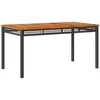Image de vidaXL Table de Jardin, Table à Manger, Table de Repas, Meuble de Patio Terrasse Arrière-Cour Extérieur, Noir Résine Tressée et Bois Acacia