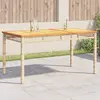 Image de vidaXL Table de jardin beige 140x80x75 cm résine tressée et acacia