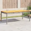 Image de vidaXL Table de jardin gris 180x90x75 cm résine tressée et bois acacia