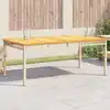 Image de vidaXL Table de jardin beige 180x90x75 cm résine tressée et acacia