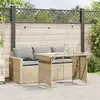 Image de vidaXL Ensemble à manger de jardin et coussins 2 pcs beige poly rotin