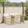 Image de vidaXL Ensemble à manger de jardin et coussins 2 pcs beige poly rotin