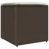 Image de vidaXL Boîte à Coussins avec Stockage Marron 50 x 50 x 50 cm polyrotin, Solutions Modernes pour Le Jardin, Organisateur de Patio Tendance, boîte de Rangement extérieure résistante