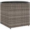 Image de vidaXL Boîte à Coussins avec Stockage Gris 50 x 50 x 50 cm polyrotin, Solutions Modernes pour Le Jardin, Organisateur de Patio Tendance, boîte de Rangement extérieure résistante