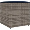 Image de vidaXL Boîte à Coussins avec Stockage Gris 50 x 50 x 50 cm polyrotin, Solutions Modernes pour Le Jardin, Organisateur de Patio Tendance, boîte de Rangement extérieure résistante