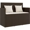 Image de vidaXL Banc de Jardin avec Coussins, Siège de Patio, Chaise de Terrasse, Meuble de Parc Arrière-Cour Balcon Extérieur, Marron Résine Tressée