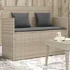 Image de vidaXL Banc de jardin avec coussins gris clair résine tressée