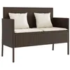 Image de vidaXL Banc de Jardin avec Coussins, Siège de Patio, Chaise de Terrasse, Meuble de Parc Arrière-Cour Balcon Extérieur, Marron Résine Tressée