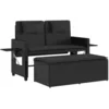 Image de vidaXL Banc Inclinable de Jardin avec Coussins, Siège de Patio, Chaise de Terrasse, Meuble de Parc Arrière-Cour Balcon Extérieur, Noir Résine Tressée
