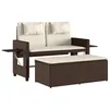 Image de vidaXL Banc Inclinable de Jardin avec Coussins, Siège de Patio, Chaise de Terrasse, Meuble de Parc Arrière-Cour Extérieur, Marron Résine Tressée