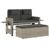 Image de vidaXL Banc Inclinable de Jardin et Coussins, Siège de Patio, Chaise de Terrasse, Meuble de Parc Arrière-Cour Extérieur, Gris Clair Résine Tressée