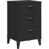 Image de vidaXL Table de Chevet, Armoire de Nuit avec Tiroirs, Table de Téléphone, Meuble de Rangement Chambre, Industriel, Noir Bois d'Ingénierie