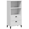 Image de vidaXL Bibliothèque, Armoire à Livres avec Tiroirs et Étagère, Meuble de Rangement Salon Chambre, Industiel, Blanc Bois d'Ingénierie