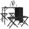 Image de vidaXL Ensemble à manger de jardin 5 pcs pliable noir résine tressée