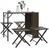 Image de vidaXL Ensemble à manger de jardin 5 pcs pliable marron résine tressée