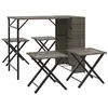 Image de vidaXL Ensemble à Manger de Jardin 5 pcs Pliable Gris résine tressée, Ensemble à Manger d'extérieur, Ensemble de Meubles de Jardin, Ensemble de Meubles de Patio