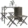 Image de vidaXL Ensemble à manger de jardin 5 pcs pliable gris résine tressée