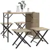 Image de vidaXL Ensemble à manger de jardin 5 pcs pliable beige résine tressée