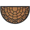 Image de vidaXL Tapis de Porte Demi-Rond, Paillasson Antidérapant, Tapis de Sol, Tapis d'Entrée Jardin, Moderne, 45x75 cm Caoutchouc et Fibre de Coco