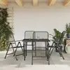 Image de vidaXL Ensemble à manger de jardin 5 pcs anthracite métal maille
