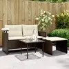 Image de vidaXL Salon de jardin avec coussins 3 pcs marron résine tressée