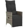 Image de Chaise inclinable de jardin avec coussins gris résine tressée