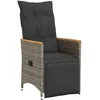 Image de Chaise inclinable de jardin avec coussins gris résine tressée