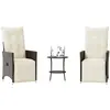 Image de vidaXL Ensemble de bistro 3 pcs avec coussins marron résine tressée