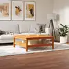 Image de vidaXL Table basse cire marron 100x100x40 cm bois massif de pin