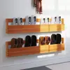 Image de vidaXL Étagères à chaussures murales 2 pcs cire marron 110x8,5x23,5 cm