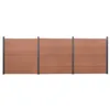 Image de vidaXL Ensemble de Panneaux de Clôture, Mur de Clôture, Barrière avec Poteau, Bordure de Jardin Patio Terrasse, Marron 526x186 cm WPC