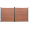 Image de vidaXL Ensemble de Panneaux de Clôture, Mur de Clôture, Barrière avec Poteau, Bordure de Jardin Patio Terrasse, Marron 353x186 cm WPC