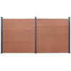 Image de vidaXL Ensemble de panneaux de clôture marron 353x186 cm WPC