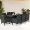 Image de vidaXL Ensemble à manger de jardin 9pcs coussins noir résine tressée