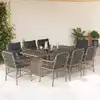 Image de vidaXL Ensemble à manger de jardin et coussins 9 pcs gris clair rotin