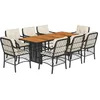 Image de vidaXL Ensemble à Manger de Jardin avec Coussins 9 pcs, Table et Chaise de Terrasse, Meubles de Patio, Mobilier d'Extérieur, Noir Résine Tressée