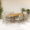 Image de vidaXL Ensemble à manger de jardin et coussins 7 pcs beige poly rotin