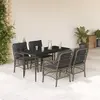 Image de vidaXL Ensemble à manger de jardin 5 pcs coussins gris résine tressée
