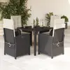 Image de vidaXL Ensemble à manger de jardin coussins 5pcs Noir Résine tressée