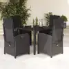 Image de vidaXL Ensemble à manger de jardin coussins 5pcs Noir Résine tressée