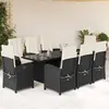 Image de vidaXL Ensemble à manger de jardin 9pcs coussins noir résine tressée