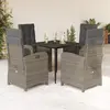 Image de vidaXL Ensemble à manger de jardin 5 pcs coussins gris résine tressée